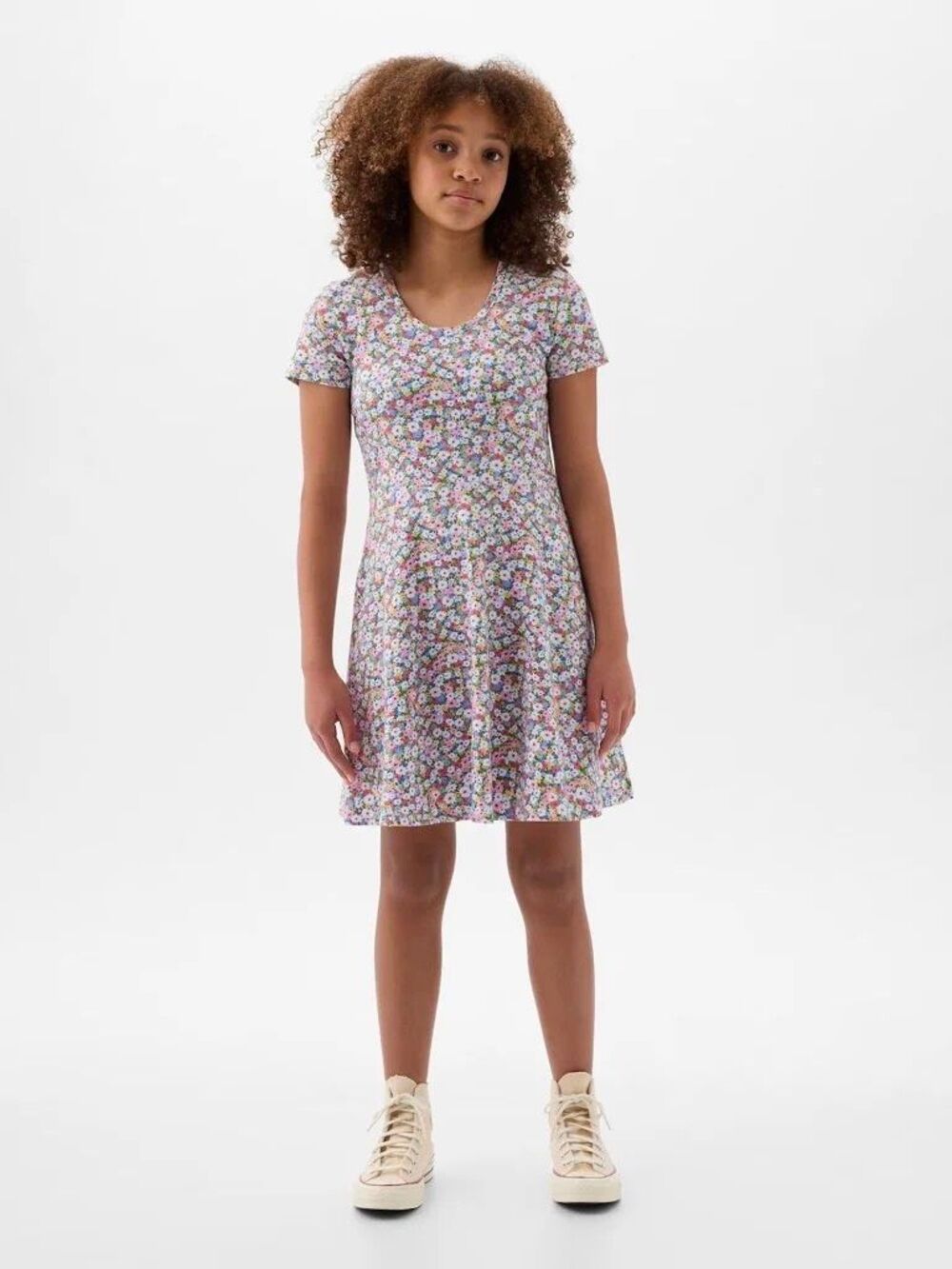 Gap 8 Girls Floral Short Sleeve Skater Dress
